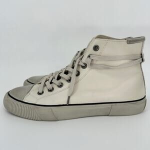 ALLSAINTS Osun High Top Leather Sneakers Mens 8 US White Casual Trainers Retro